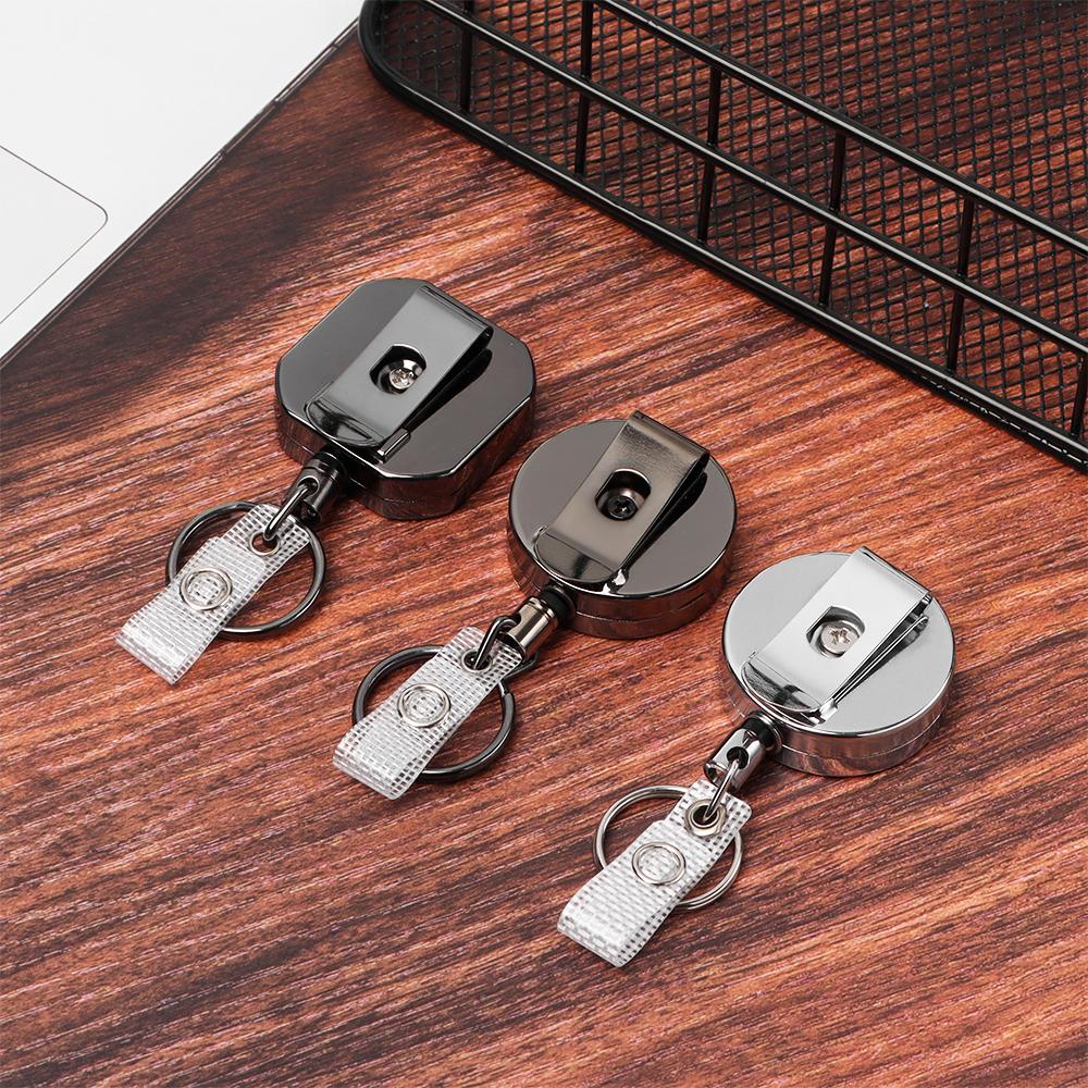 Metal Key Ring Anti Lost Badge Reel Clip Retractable Key Chain Lanyard Clip ID Card Badge Holder