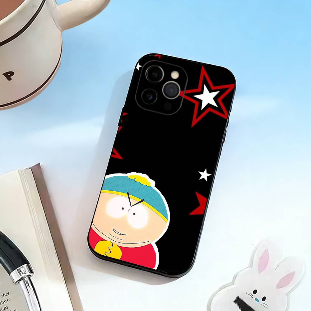 C-Мультфильм S-Саус Парк Чехол для телефона для iPhone 17,16,15,14,13,12,11 Plus,Pro Max,XS,Мягкий силиконовый черный чехол