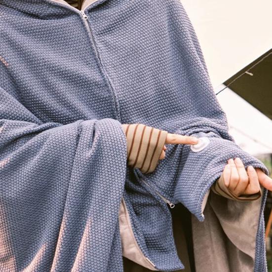 Электрическое одеяло с капюшоном на молнии, с питанием от USB, однотонное, согревающая шаль-накидка, зимнее теплое одеяло с быстрым нагревом