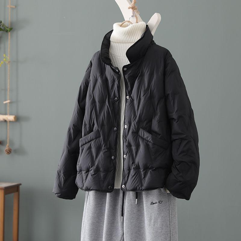 Women's Thickened Warm Down Cotton-padded Jacket, Loose and Thin, Solid Color Outer Cotton-padded Jacket