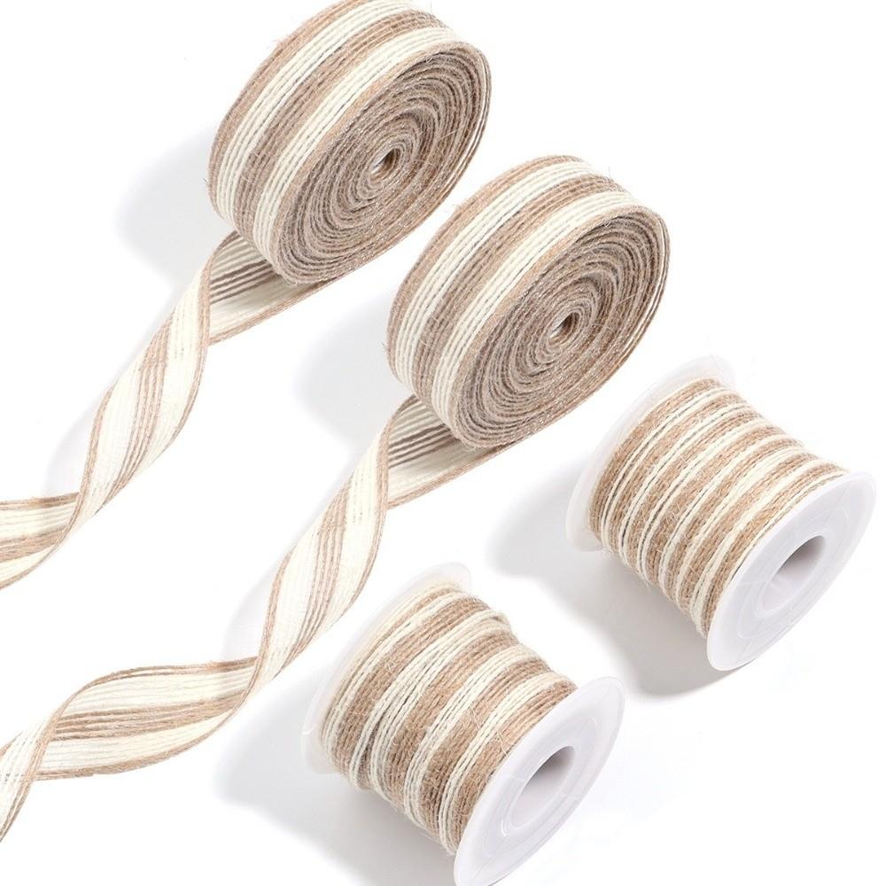Natural Color Jute Rope White Edge Linen Webbing New Burlap Ribbon Gift Packing