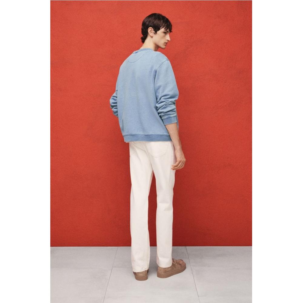 HM Regular Fit Washed sweatsHirt светло-голубой