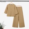 Women Long Sleeve Blouse and Pants Casual Two Piece Suit Sets