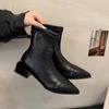 New Women's Fashion Versatile Women Retro Shoes Ankle Boot Women High Heel Thicks Heel Pointed Toe Elegant Minimalist Short Boot