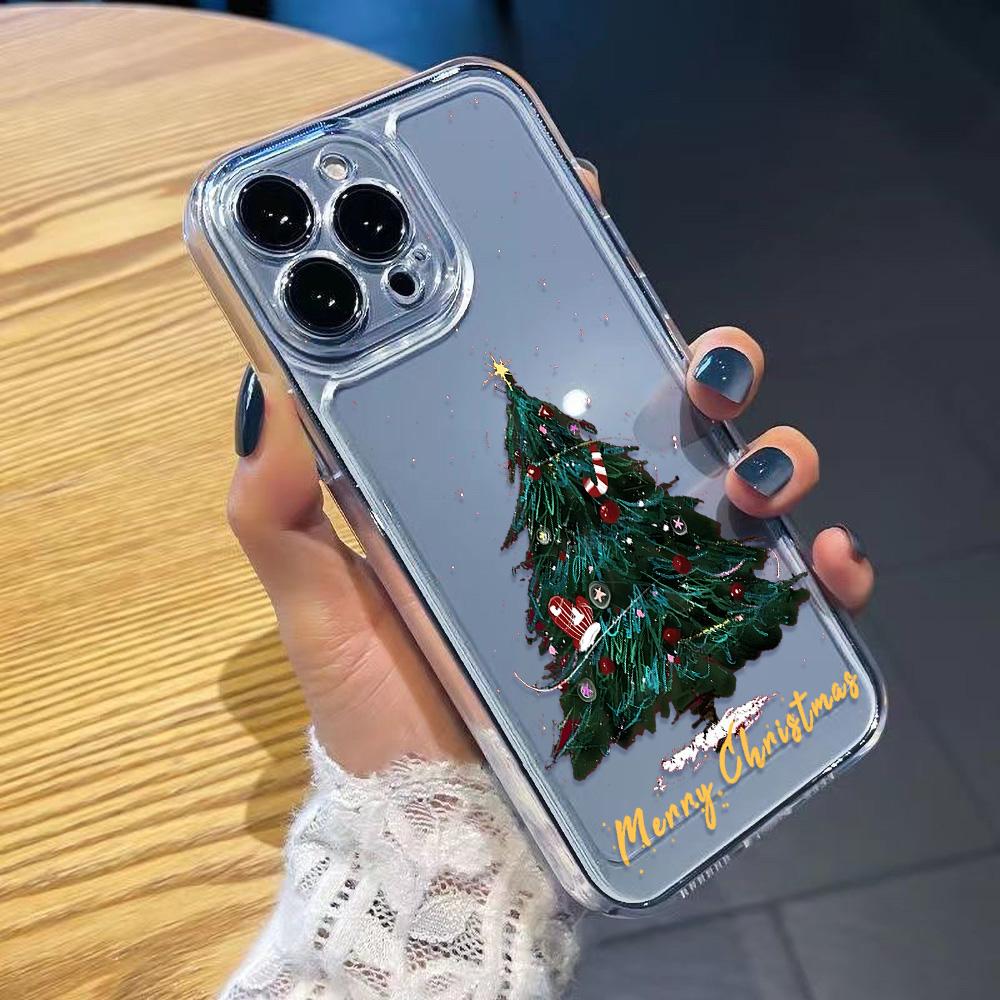 Рождественский чехол для iPhone 11 13 XR 15 Pro Max 12 16 Pro Max для iPhone 14 7 8 Plus XS Max Samsung A15 A55 A05 Redmi 12 13C 13 Huawei Mate 30 40