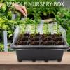 12 Cells Plastic Nursery Pots with Breathable Hole Planting  Dome Base Garden Grow Box Plant Seed Tray Kit Germination
