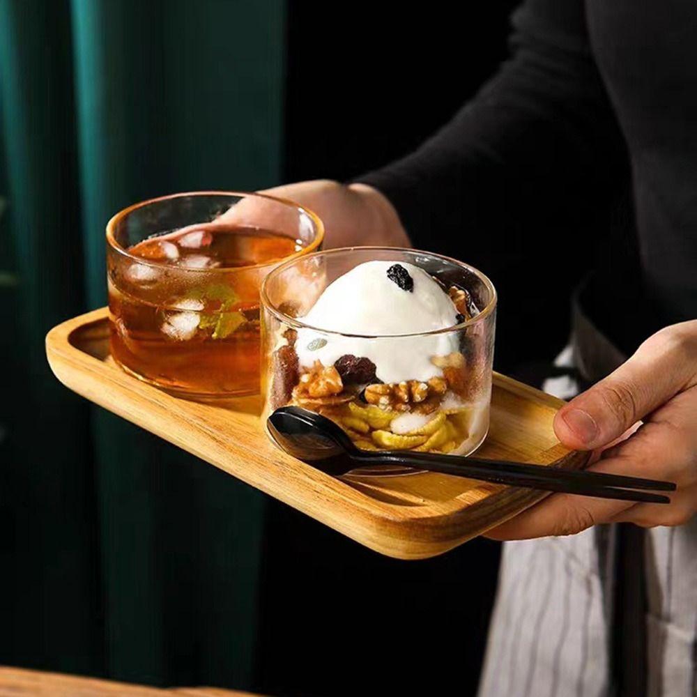 Сделай сам Стеклянный пудинговый стаканчик Прозрачные круглые сервировочные миски Десертный поднос Желе