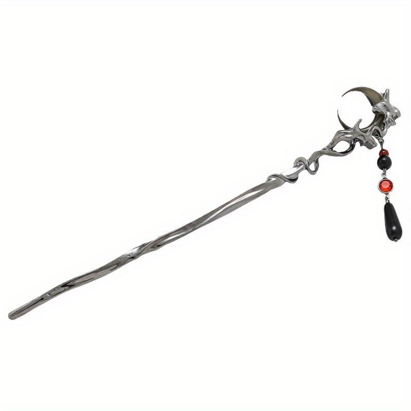 2025 Новые китайские шпильки для волос в стиле черной луны для женщин, винтажные металлические кисточки, шпильки для волос в форме палочек для еды ханьфу, аксессуары для волос