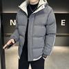 Теплая мужская зимняя теплая свободная повседневная куртка с капюшоном на хлопковой подкладке с двумя стойками и пальто Пальто Мужская куртка на хлопковой подкладке
