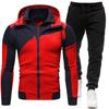 Autumn  Winter Sportswear Assault Suit Sweatpants 2-piece Set Cardigan Light Pane  Double Zipper Hooded Sweatshirt Set