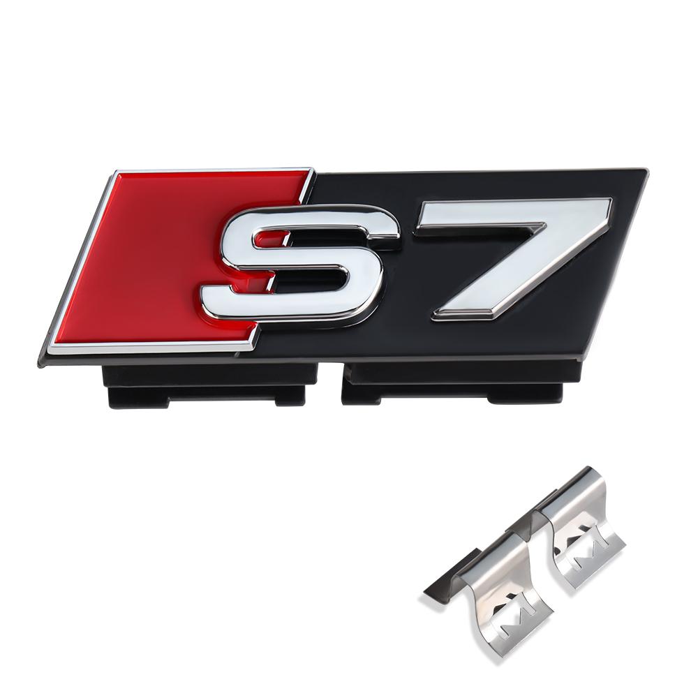 3D ABS Chrome Black Logo S3 S4 S5 S6 S7 Grill Emblem Decoration Car Front Grille Badge For Audi S3 S4 S5 S6 S7 Refit Accrssories