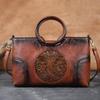 2024 New High Quality Leather Women Handbag Retro Handmade Embossed Shoulder Bag For Women Large Capacity Female Messenger Bags