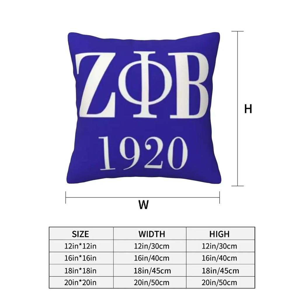 Zeta Phi Beta Sorority Logo Greek Letter 1920 2 Pcs Square Pillowcase Pillow Cover Cushion Throw Pillow For Home Sofa