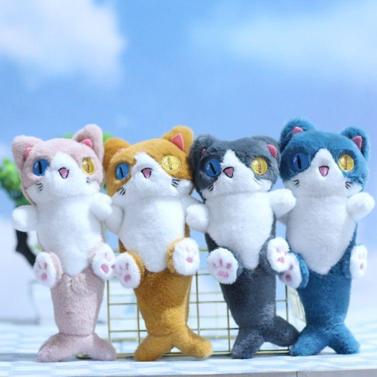 Очаровательный Мультяшный Кот Русалка Плюшевый Подвеска Брелок Из Супер Мягкой Ткани