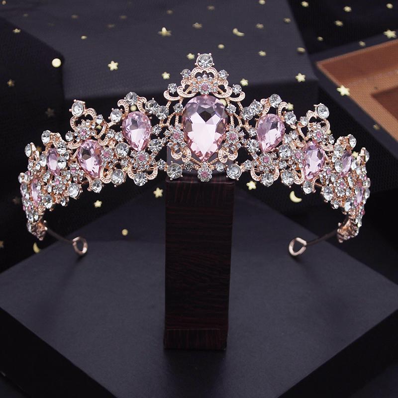 Baroque Crystal Wedding Crown Royal Queen Bridal Tiaras Hair Jewelry Brides Diadem for Women Prom Crown Headbands