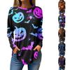 Tee Shirts For Women Fall Casual Long Sleeve Shirts Sweatshirt Halloween Printing Top Pullover