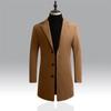 Men's Woolen Coat Korean Version Single-breasted Slim-fitting Medium and Long Trench Coat Casual Woolen Coat