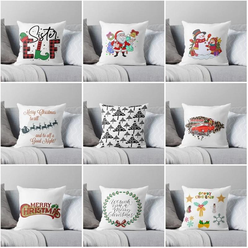 Merry Christmas Snowman Decoration Home Pillowcase Cushion Cover xcm Autumn Nordic xcm Modern Living Room Sofa Bed