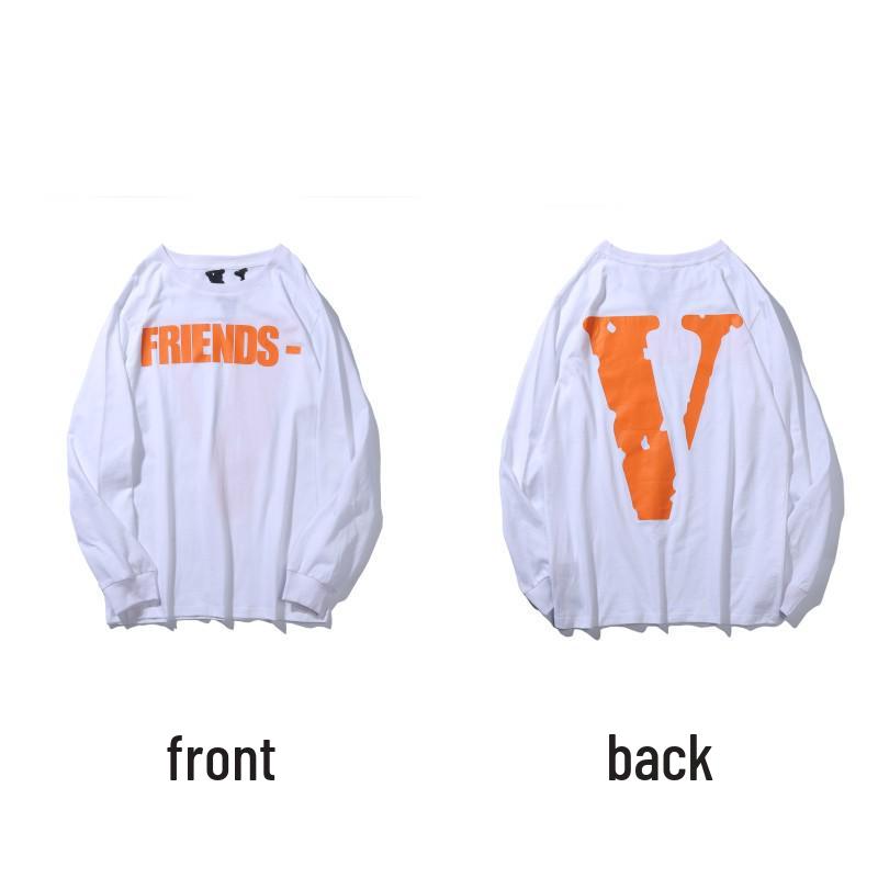 Унисекс худи VLONE с большим V и длинным рукавом - Модный стиль, вдохновленный Ван Ибо