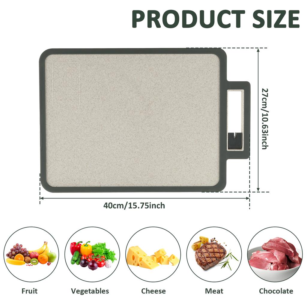 Двусторонняя разделочная доска из нержавеющей стали с подвесом, разделочная доска с точилкой для ножей, многоцелевая кухонная разделочная доска