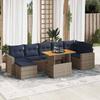 VidaXL Garden Lounge Set 8 Pcs with Grey Cushions Wicker 3327071