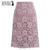 HNXC Повседневная кружевная юбка до колена с цветочным дизайном для лета/весны