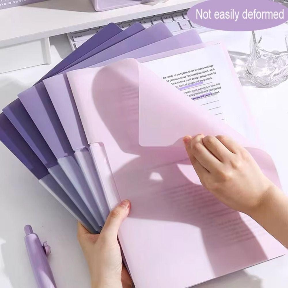 5Pcs Gradient Design A4 File Folder Dustproof Test Paper Storage Clip Paper Organizer  Contract