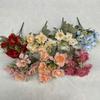 Artificial Flower 6 Heads Multipurpose Silk Cloth Fadeless Vivid Simulation Peony Bouquet
