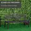 Metal Outdoor Bench with Liftable Middle Table. Patio Loveseat. Garden Bench for Garden. Porch. Seats 2–3 People. Black