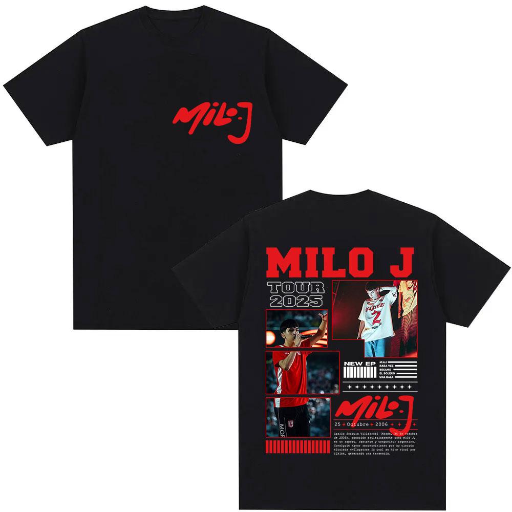 Rapper Milo J Tour 2025 Graphic Tshirt Unisex Hiphop Pop Music Shortsleeved Fashion Summer Print 100 Pure Cotton Tshirt