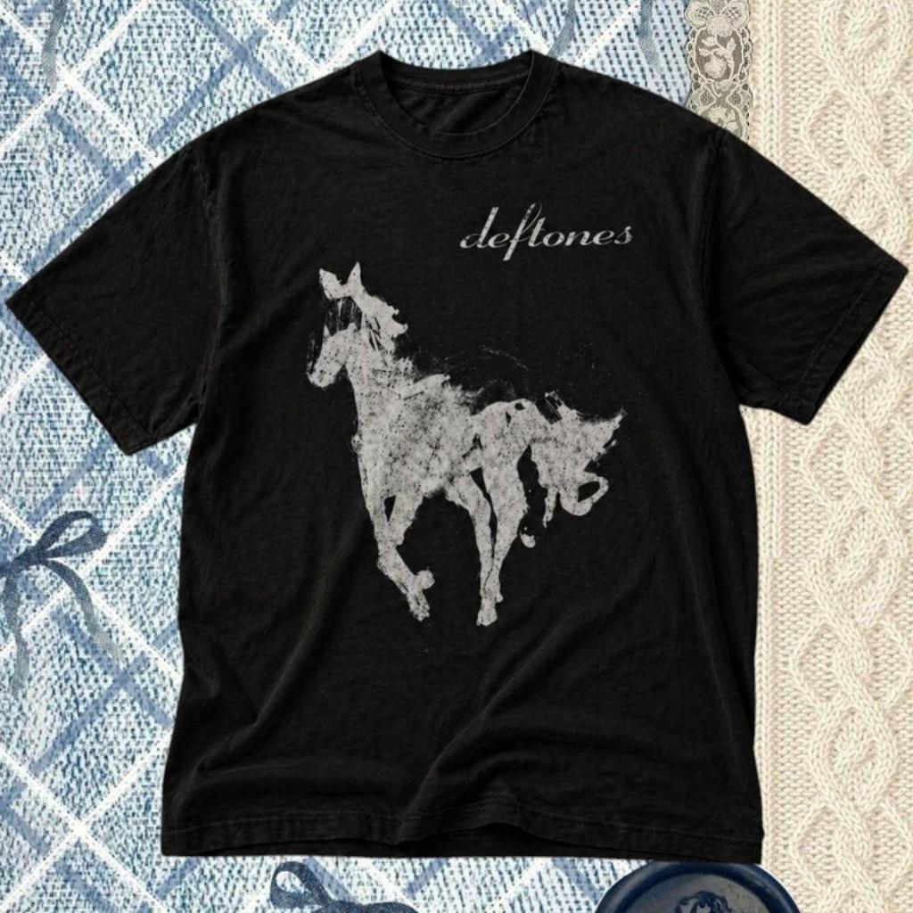 Deftones Horse Graphic Unisex Black T-shirt S-