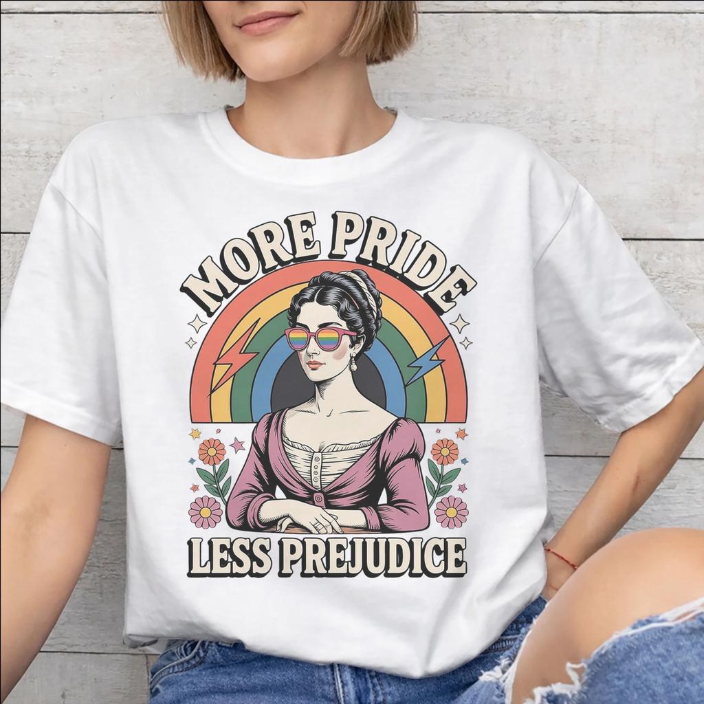 More Pride Less Prejudice Tee Shirt for Unisex Unisex Fashion T Shirts 100 Cotton Clothes