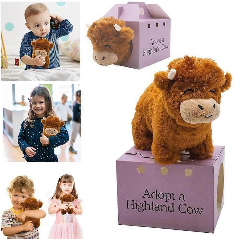 Realistic Fluffy Highland Cow Soft Toy Fluffy Bull Stuffed Animal Doll,100% New