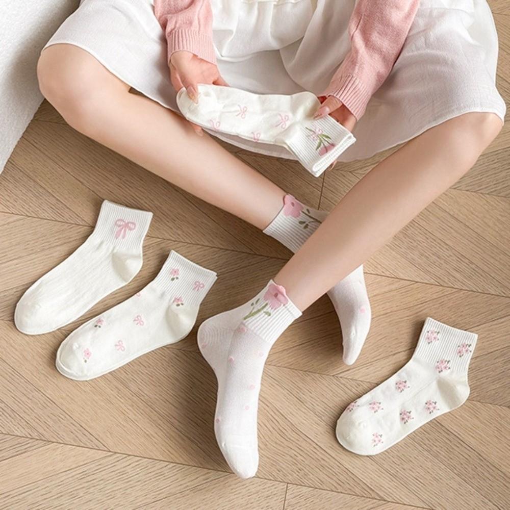 Sweet Japanese Women's Socks Low Cut Floral Socks Casual Short Tube Socks Holiday Gifts