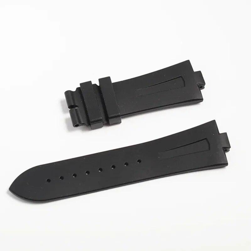25mm Black Blue Soft Rubber Silicone Watch Band For Vacheron Constantin Strap VC Watchband Wristband Folding Buckle
