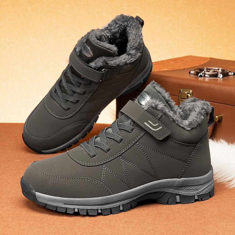 Зимняя взрывоопасная водонепроницаемая обувь для мам среднего и пожилого возраста, хлопковая обувь, зимняя теплая бархатная обувь для пожилых людей, мужская и женская обувь для ходьбы, зимние сапоги