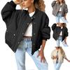 Women's Fashion Casual Fall And Winter Solid Color Short Zipper Jacket Cotton Coat