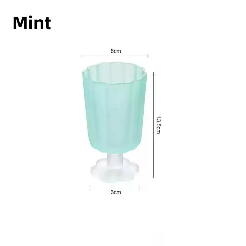 Colours Glass Cup Flower-shaped Goblet Ice Cold Juice Dessert Wine Iced Coffee Glass Cup House Bar Party Drinkware Gift Cups