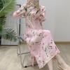 Plara Pleated Mandarin Collar Floral Dress  Up To 88 