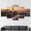 Portland Headlight Lighthouse Seashore Scenery 5 Piece Five Panel Canvas Print Modern Wall Art Poster Home Decor Gift For Him Her