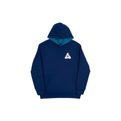 Palace Толстовка с капюшоном Reverso с большим треугольным логотипом, унисекс, синяя, TBD-PALACE-8