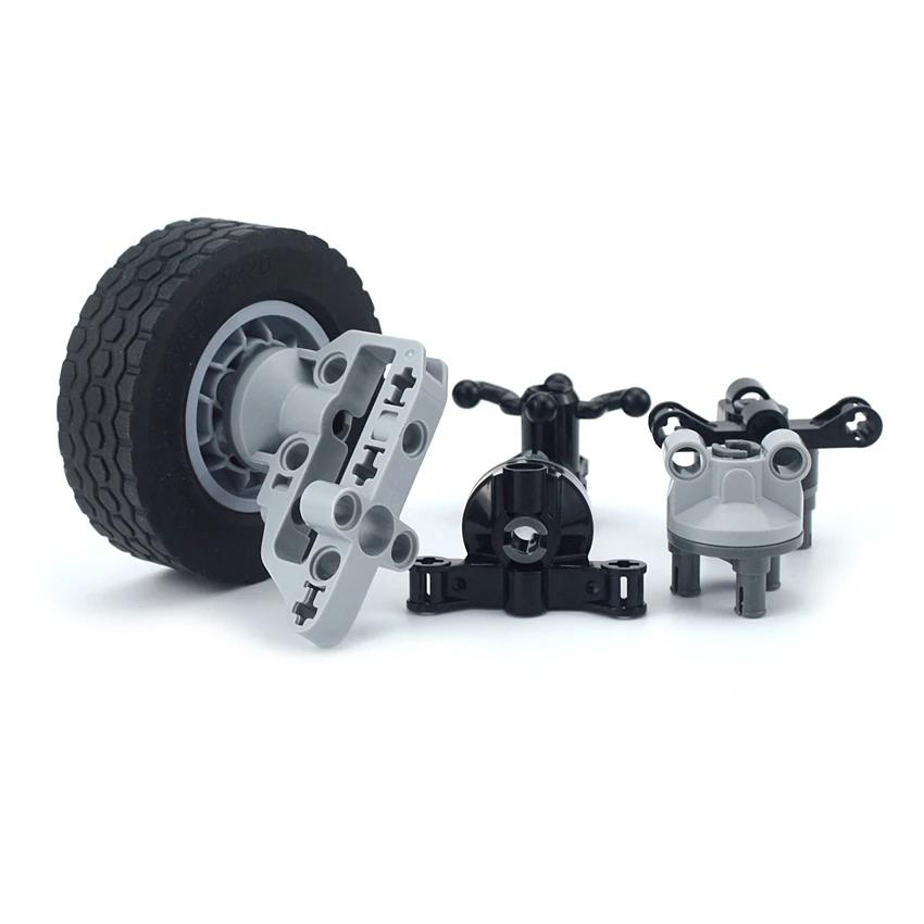 MOC Components Suspension Steering Wheel Hub with Planetary Gear Reduction 46490 Technical DO-IT-YOURSELF Building Blocks Tire Car Drive Bricks