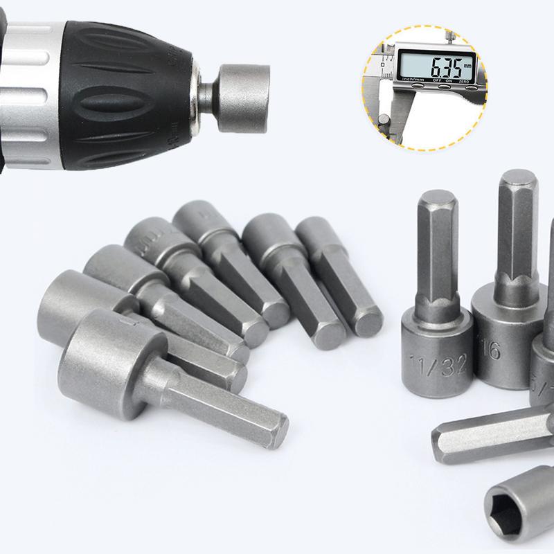 Шестигранная головка 1/4" шестигранный хвостовик Шестигранная головка под гайку 9/14 шт. Набор бит для электродрели Бытовой инструмент для ремонта автомобиля