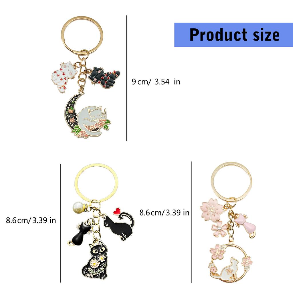 Cute Cats Pet Charm Keychain Chic Cats Figure Bag Hanging Decoration Charm Multipurpose Key Chain Adornment