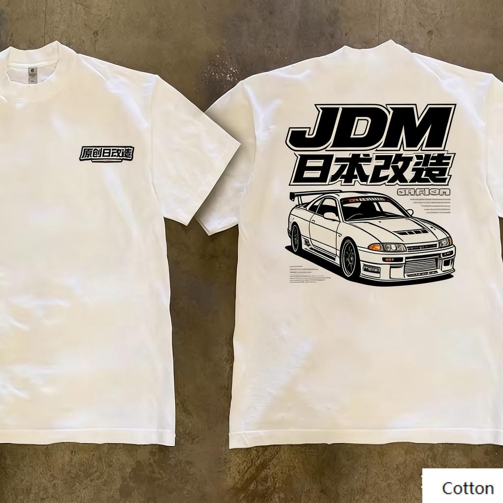 2026 Vintage JDM Tuner Car Graphic T-Shirt Classic Japanese Auto Print Cotton Short Sleeve Casual Unisex Tee Retro JDM Style Top