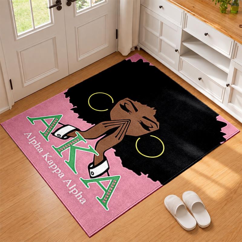 Alpha Kappa Alpha sorority Carpet Door Mat for Living Room or Bedroom Protective Mat Under Chair Office Decoration Christmas Gift Birthday Present