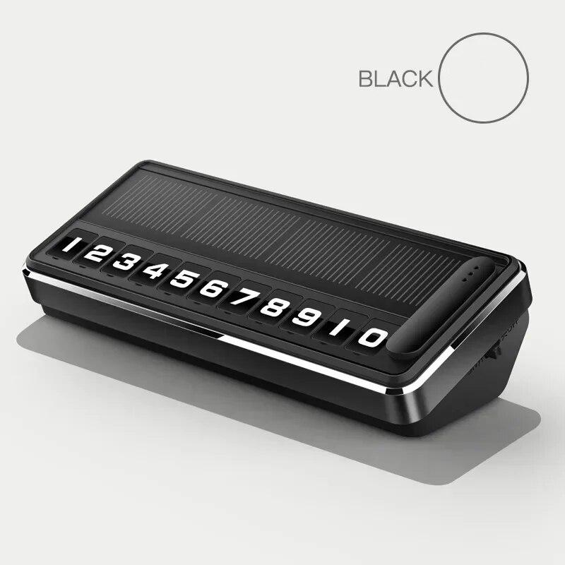 Светящийся номерной знак автомобиля, солнечная зарядка, временная парковочная карта, светодиодное освещение, карта остановки автостоянки, автомобильные аксессуары, интерьер