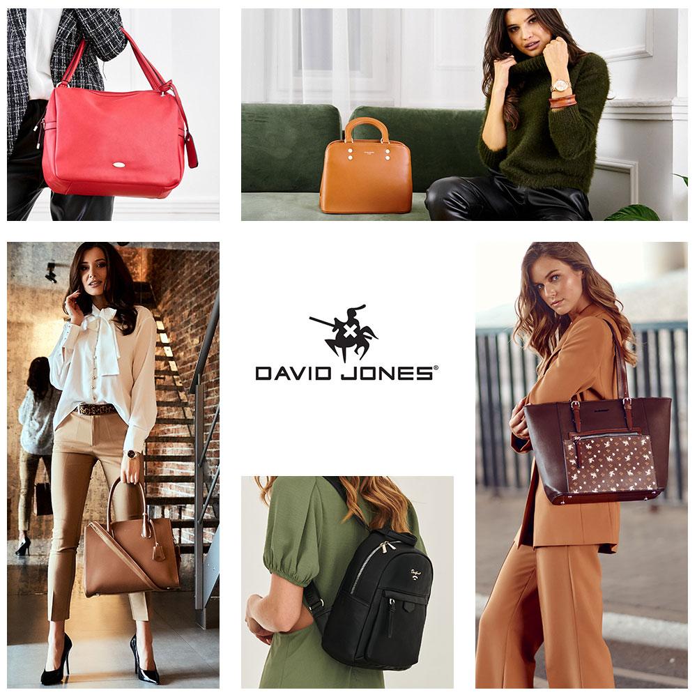 Women's messenger bag made of eco-leather imitating jeans - David Jones