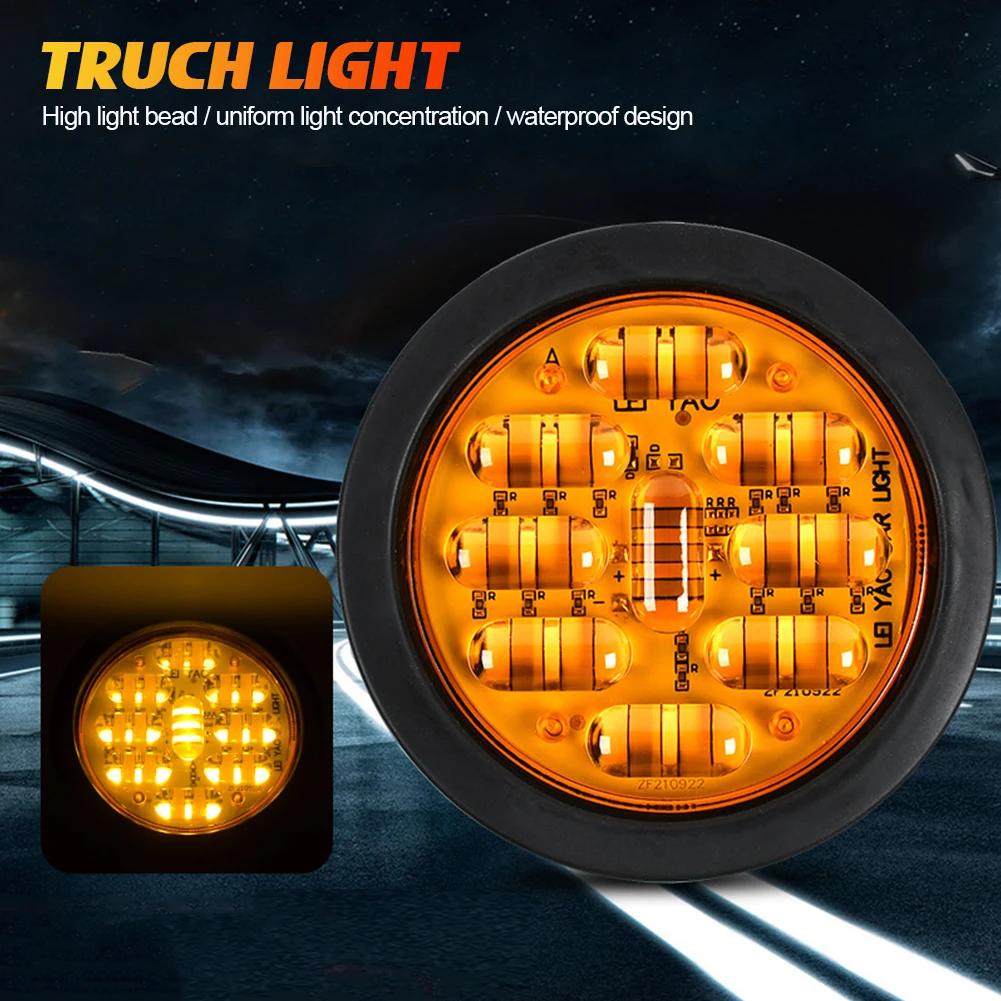 9 светодиодных боковых габаритных фонарей для прицепа 24 В, светодиодные габаритные фонари для грузовиков, боковые габаритные фонари для автофургонов, автомобильных караванов, круглые задние фонари для фургонов