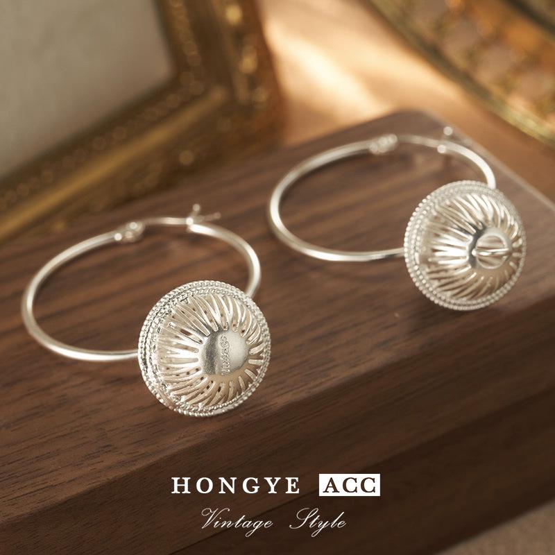 Винтажные серьги из серебра 925 пробы с ажурным узором для женщин - Коллекция Весна 2023